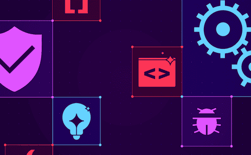 Image shows various elements of code security, languages and bugs