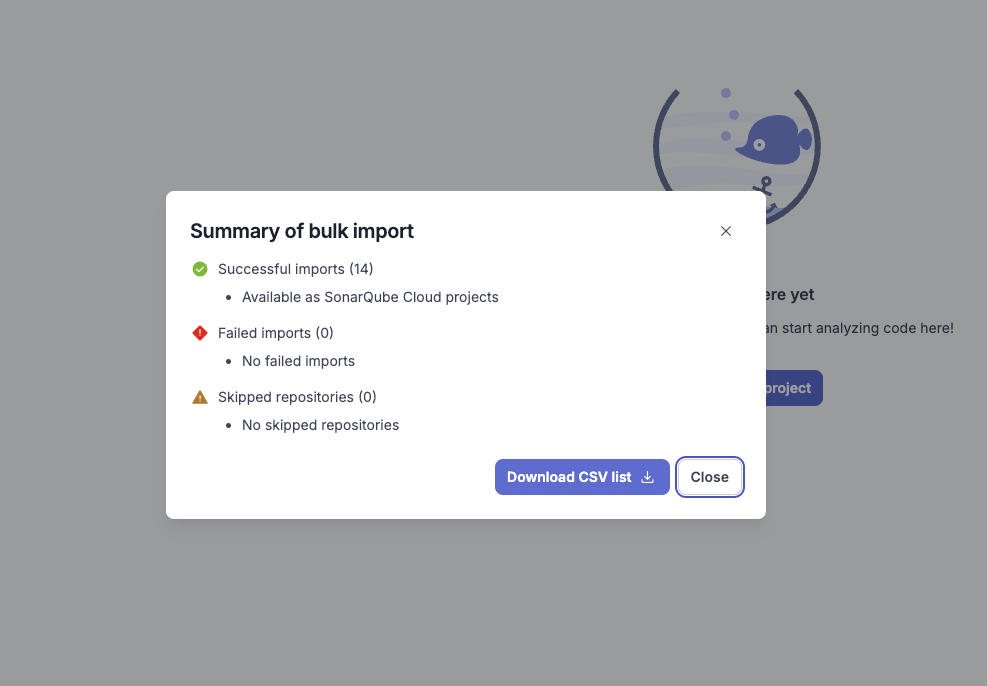View the import report.