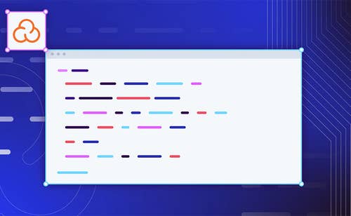 Developer screen showing code with sonarcloud logo.