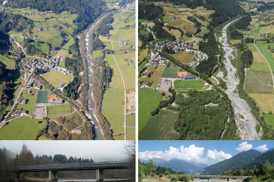 Riqualificazione fluviale del rio Ridanna attraverso la rimozione delle soglie e l'allargamento dell'alveo.