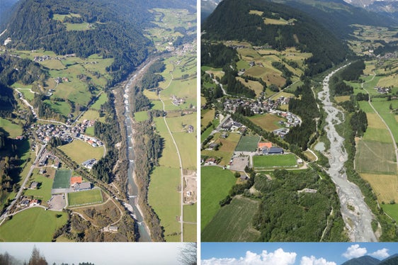 Riqualificazione fluviale del rio Ridanna attraverso la rimozione delle soglie e l'allargamento dell'alveo.