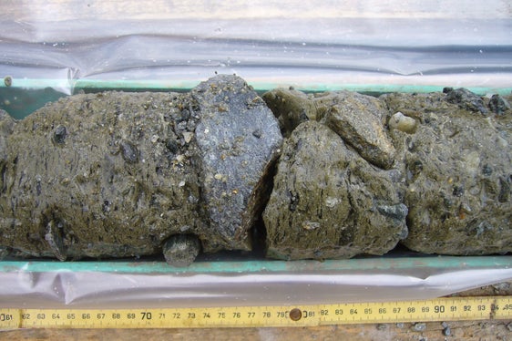 Einzigartiger Bohrkern aus dem Lazaun Blockgletscher (hinteres Schnalstal).