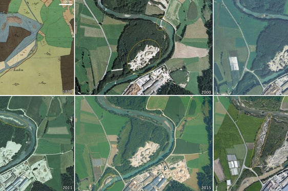 Cronologia degli interventi di riqualificazione fluviale effettuati nel torrente Aurino in località Gatzaue.