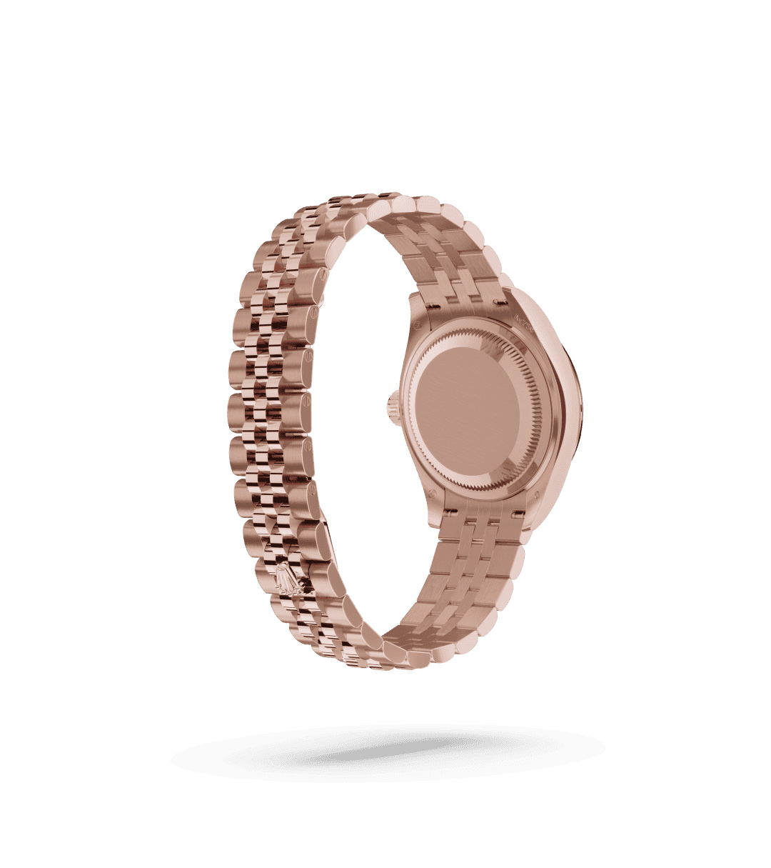 Rolex Lady-Datejust in Oyster, 28 mm, Everose-goud with a Auberginekleurig bezet met diamanten dial, Gekarteld bezel, and Jubilee, vijfdelige schakels bracelet