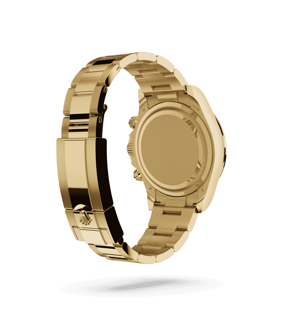 Rolex Cosmograph Daytona in Oyster, 40 mm, yellow gold and diamonds with a Golden set with diamonds dial, Set with diamonds bezel, and Oyster, three-piece solid links bracelet