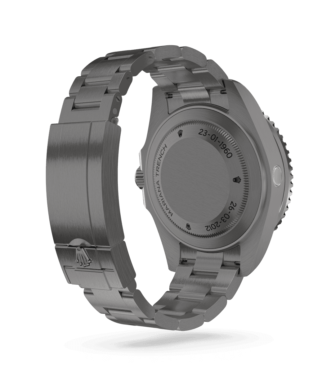 Rolex Deepsea Challenge in Oyster, 50 mm, RLX titanium with a Intense black dial, Unidirectional rotatable 60-minute graduated, scratch-resistant Cerachrom insert in ceramic, numerals and graduations coated in platinum bezel, and Oyster, three-piece solid links bracelet