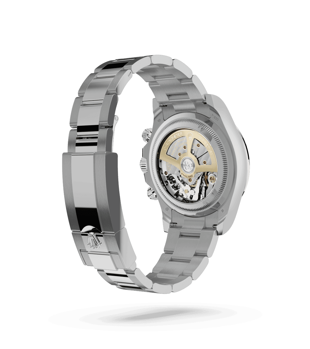 Rolex Cosmograph Daytona in Oyster, 40 mm, platinum with a Ice blue, chestnut brown counter rings dial, Chestnut brown monobloc Cerachrom bezel in ceramic with moulded numerals and graduations bezel, and Oyster, three-piece solid links bracelet