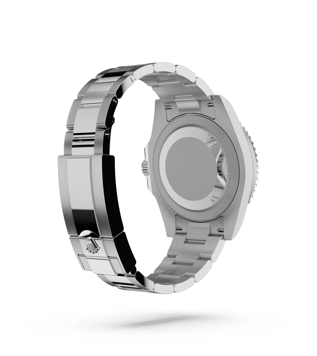 Rolex GMT-Master II in Oyster, 40 mm, Oystersteel with a Zwart dial, Bidirectioneel draaibare bezel met 24-uursaanduiding. Tweekleurige keramische Cerachrom-ring, grijs en zwart, gevormde cijfers en graadverdelingen bezel, and Oyster, massieve driedelige schakels bracelet