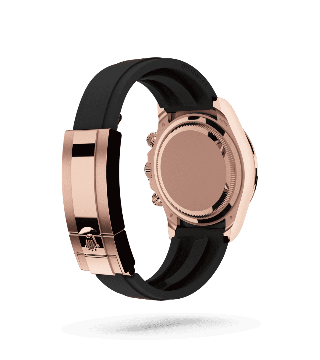 Rolex Cosmograph Daytona in Oyster, 40 mm, Everose-goud en diamanten with a Sundust, helderzwarte tellerringen, bezet met diamanten dial, Bezet met diamanten bezel, and Oysterflex-band bracelet