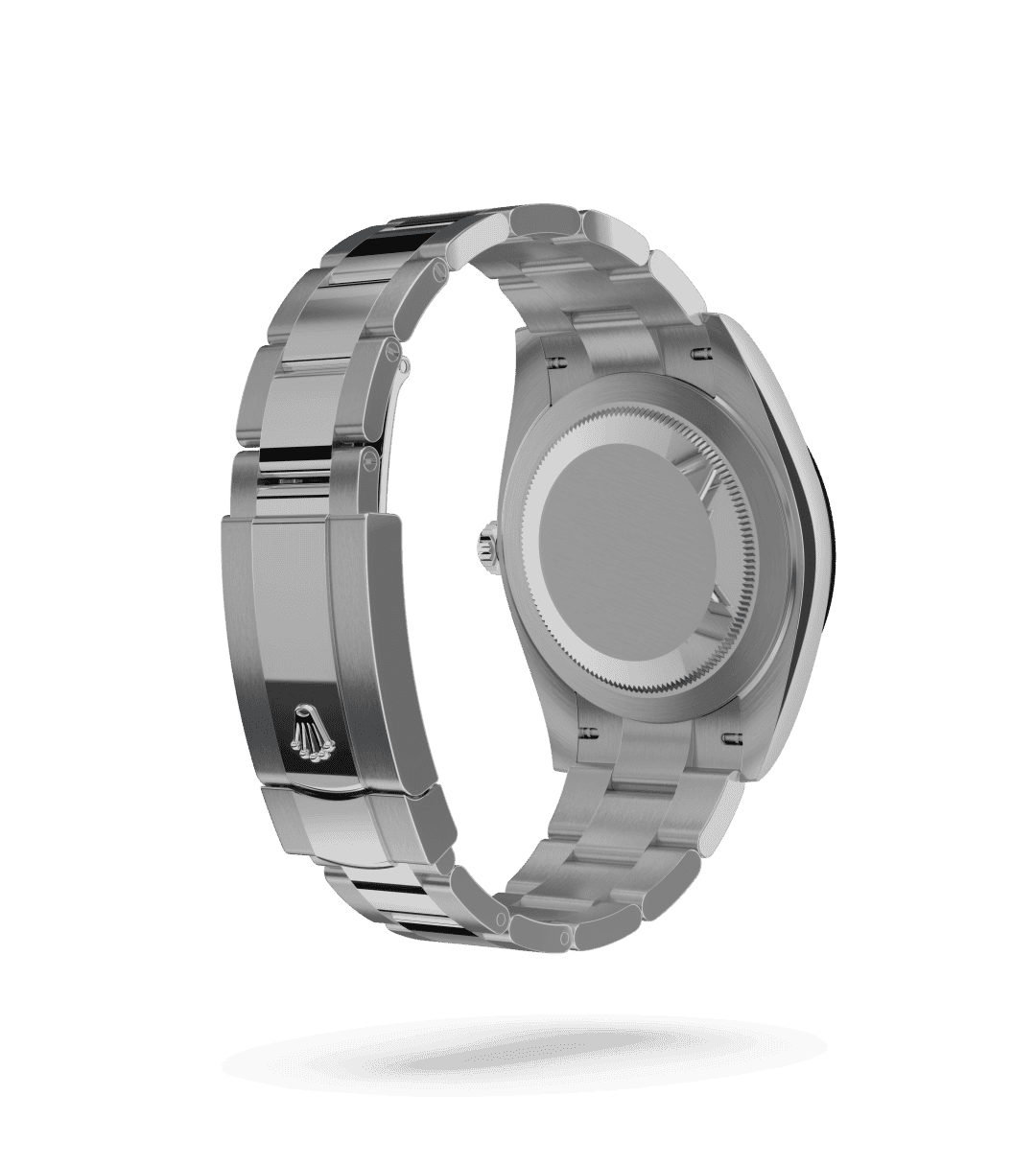 Rolex Datejust 41 in Oyster, 41 mm, Oystersteel with a Wit dial, Glad bezel, and Oyster, massieve driedelige schakels bracelet