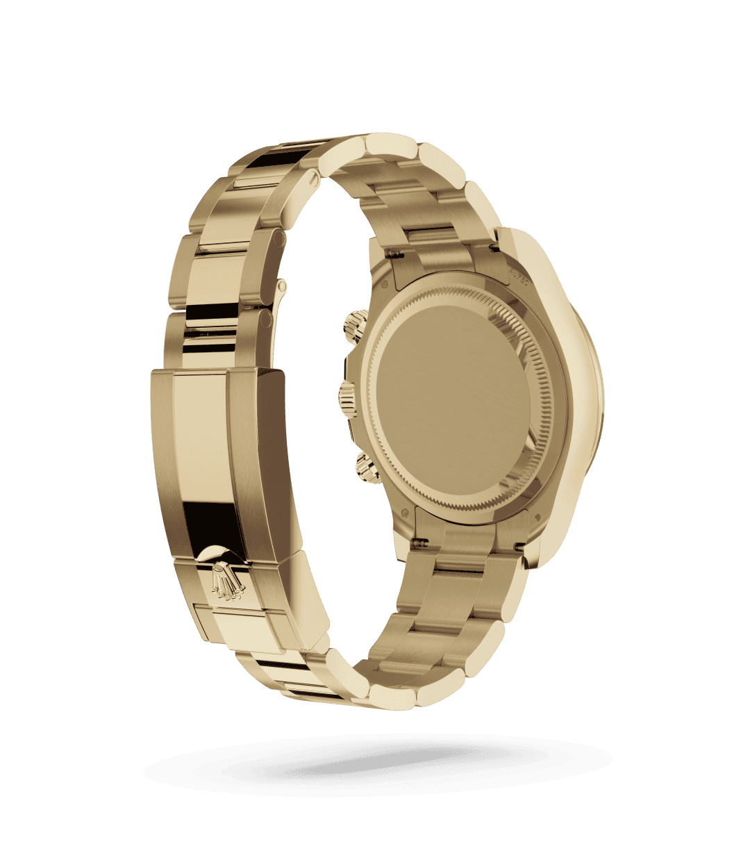 Rolex Cosmograph Daytona in Oyster, 40 mm, yellow gold with a Bright black and golden set with diamonds dial, Fixed, with engraved tachymetric scale, in 18 ct yellow gold bezel, and Oyster, three-piece solid links bracelet