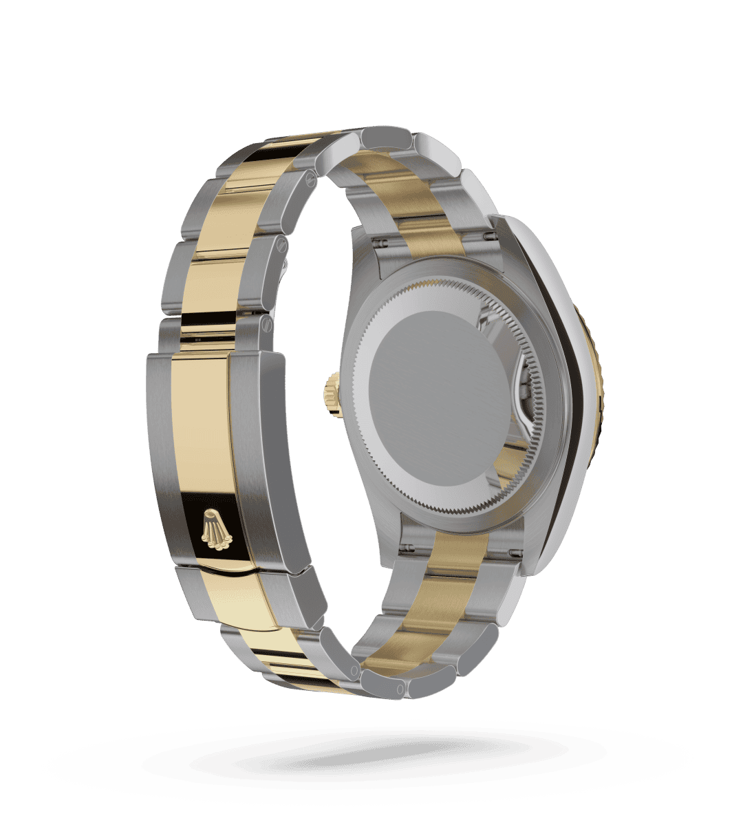 Rolex Sky-Dweller in Oyster, 42 mm, Oystersteel en geelgoud with a Champagnekleurig dial, Gekartelde, bidirectioneel draaibare ‘Rolex Ring Command’ bezel, and Oyster, massieve driedelige schakels bracelet