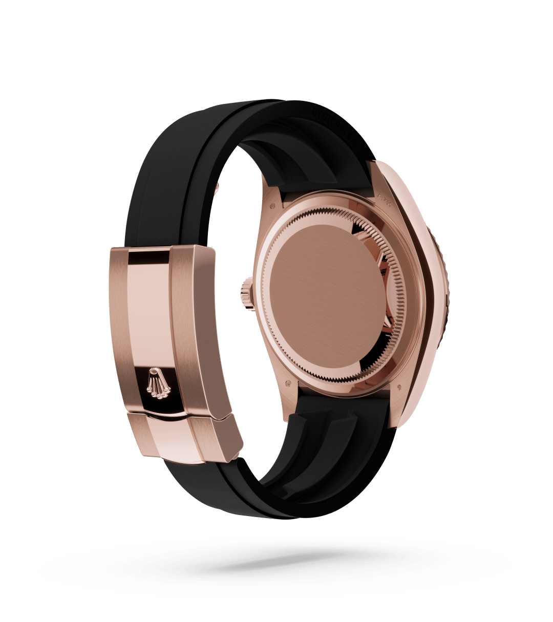 Rolex Sky-Dweller in Oyster, 42 mm, Everose gold with a Intense white dial, Fluted, bidirectional rotatable Rolex Ring Command bezel, and Oysterflex bracelet