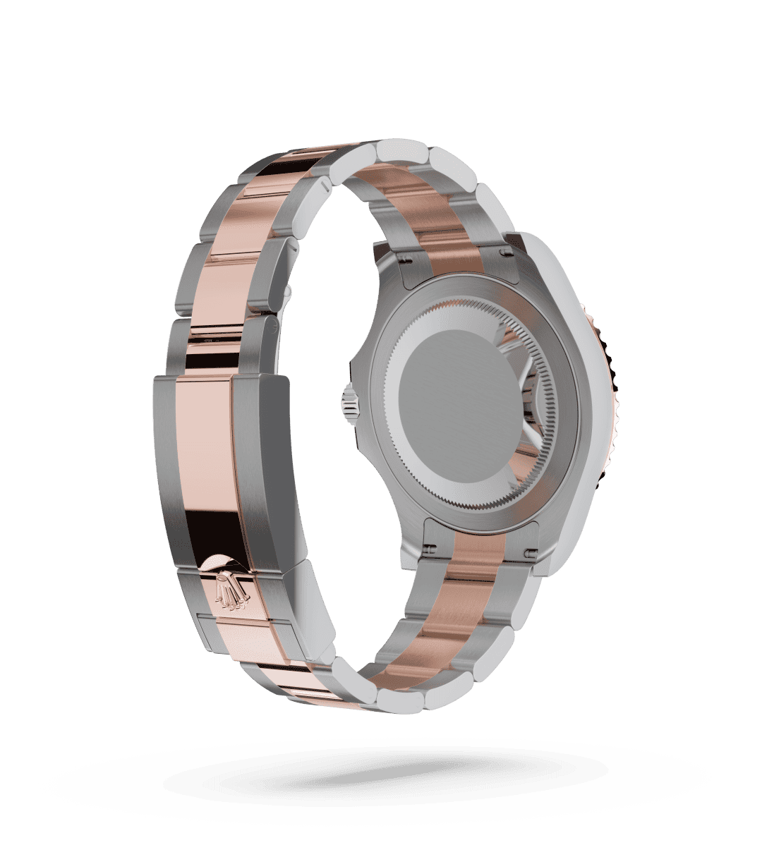 Rolex Yacht-Master 40 in Oyster, 40 mm, Oystersteel en Everose-goud with a Diepzwart dial, Bidirectioneel draaibare bezel van Everose-goud met 60-minutenverdeling en reliëfcijfers bezel, and Oyster, massieve driedelige schakels bracelet