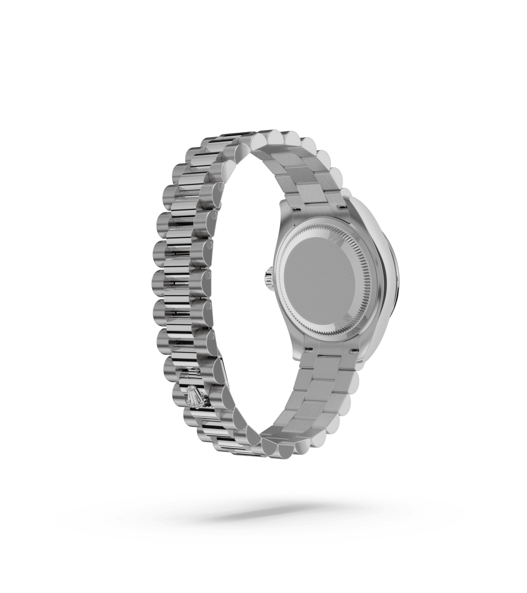 Rolex Lady-Datejust in Oyster, 28 mm, witgoud en diamanten with a Roze opaal bezet met diamanten dial, Bezet met 44 briljantgeslepen diamanten bezel, and President, halfronde driedelige schakels bracelet