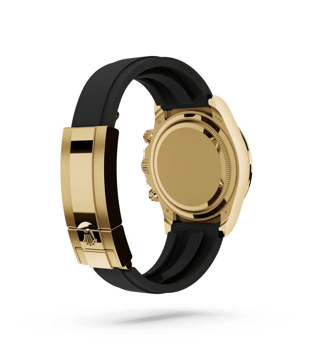 Rolex Cosmograph Daytona in Oyster, 40 mm, geelgoud en diamanten with a Goud, helderzwarte tellerringen, bezet met diamanten dial, Bezet met diamanten bezel, and Oysterflex-band bracelet