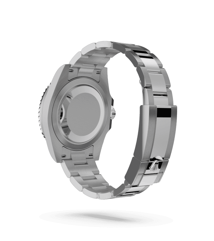 Rolex GMT-Master II in Oyster, 40 mm, Oystersteel with a Black dial, Bidirectional rotatable 24-hour graduated bezel. Two-colour green and black Cerachrom insert in ceramic, moulded numerals and graduations bezel, and Oyster, three-piece solid links bracelet