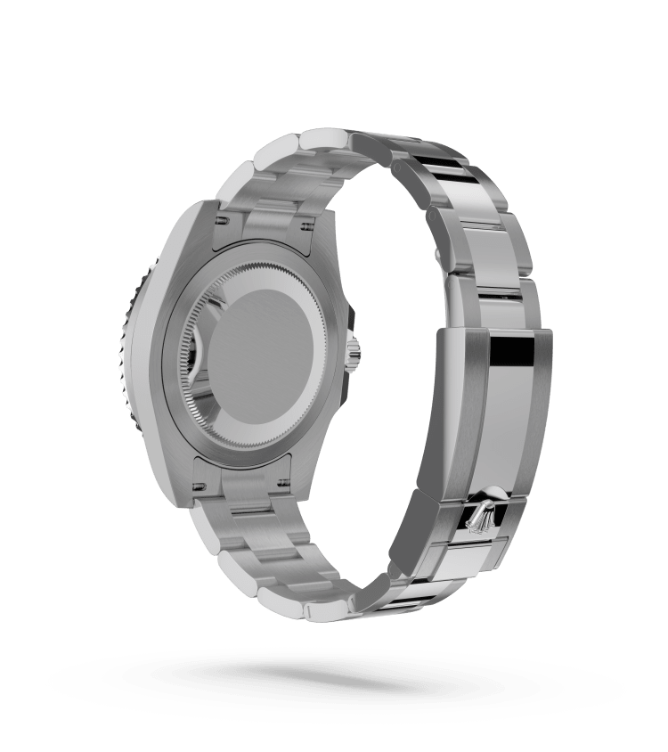 Rolex GMT-Master II in Oyster, 40 mm, Oystersteel with a Black dial, Bidirectional rotatable 24-hour graduated bezel. Two-colour green and black Cerachrom insert in ceramic, moulded numerals and graduations bezel, and Oyster, three-piece solid links bracelet