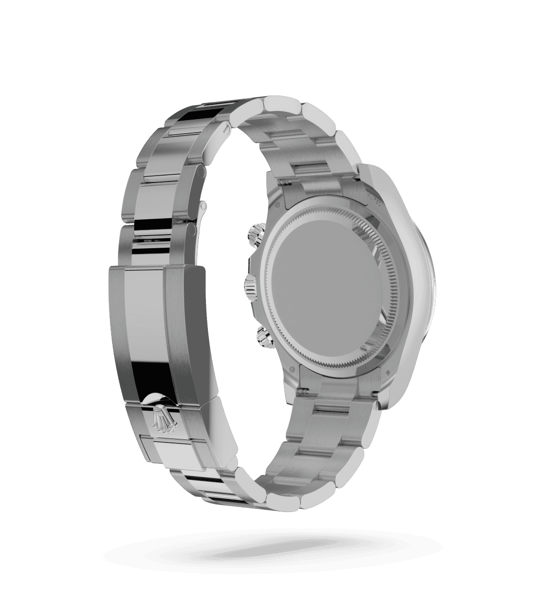 Rolex Cosmograph Daytona in Oyster, 40 mm, witgoud with a Helderzwart en staal dial, Vast, met ingegraveerde tachymetrische schaal, in 18 kt witgoud bezel, and Oyster, massieve driedelige schakels bracelet