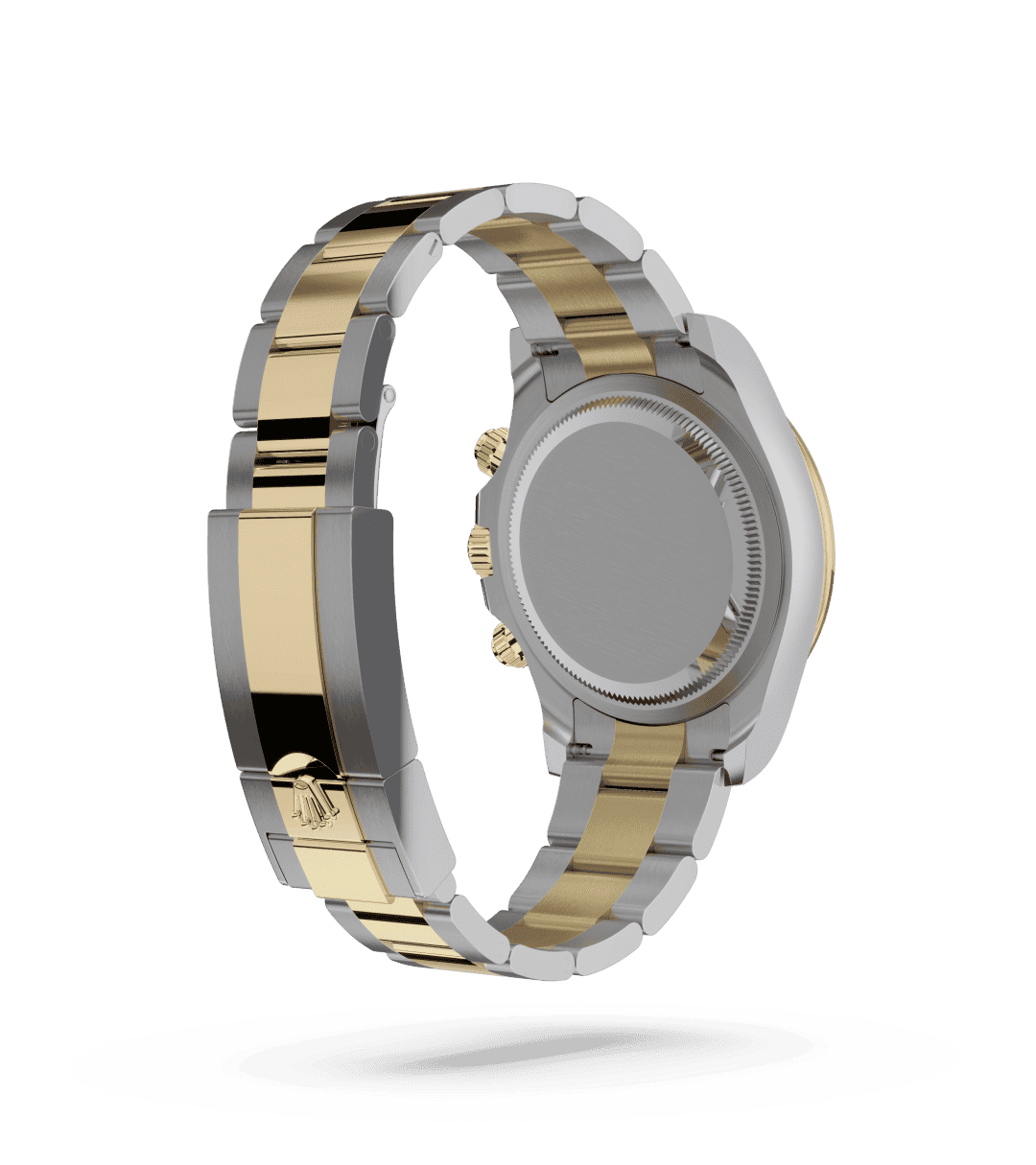 Rolex Cosmograph Daytona in Oyster, 40 mm, Oystersteel and yellow gold with a Black, golden counter rings dial, Fixed, with engraved tachymetric scale, in yellow gold bezel, and Oyster, three-piece solid links bracelet