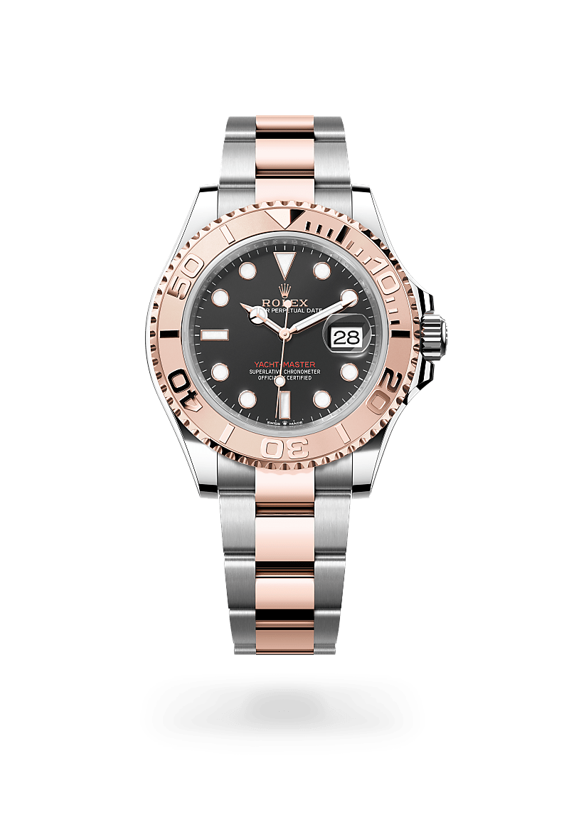 Rolex Yacht-Master 40 in Oyster, 40 mm, Oystersteel and Everose gold with a Intense black dial, Everose gold bidirectional rotatable 60-minute graduated with raised numerals bezel, and Oyster, three-piece solid links bracelet
