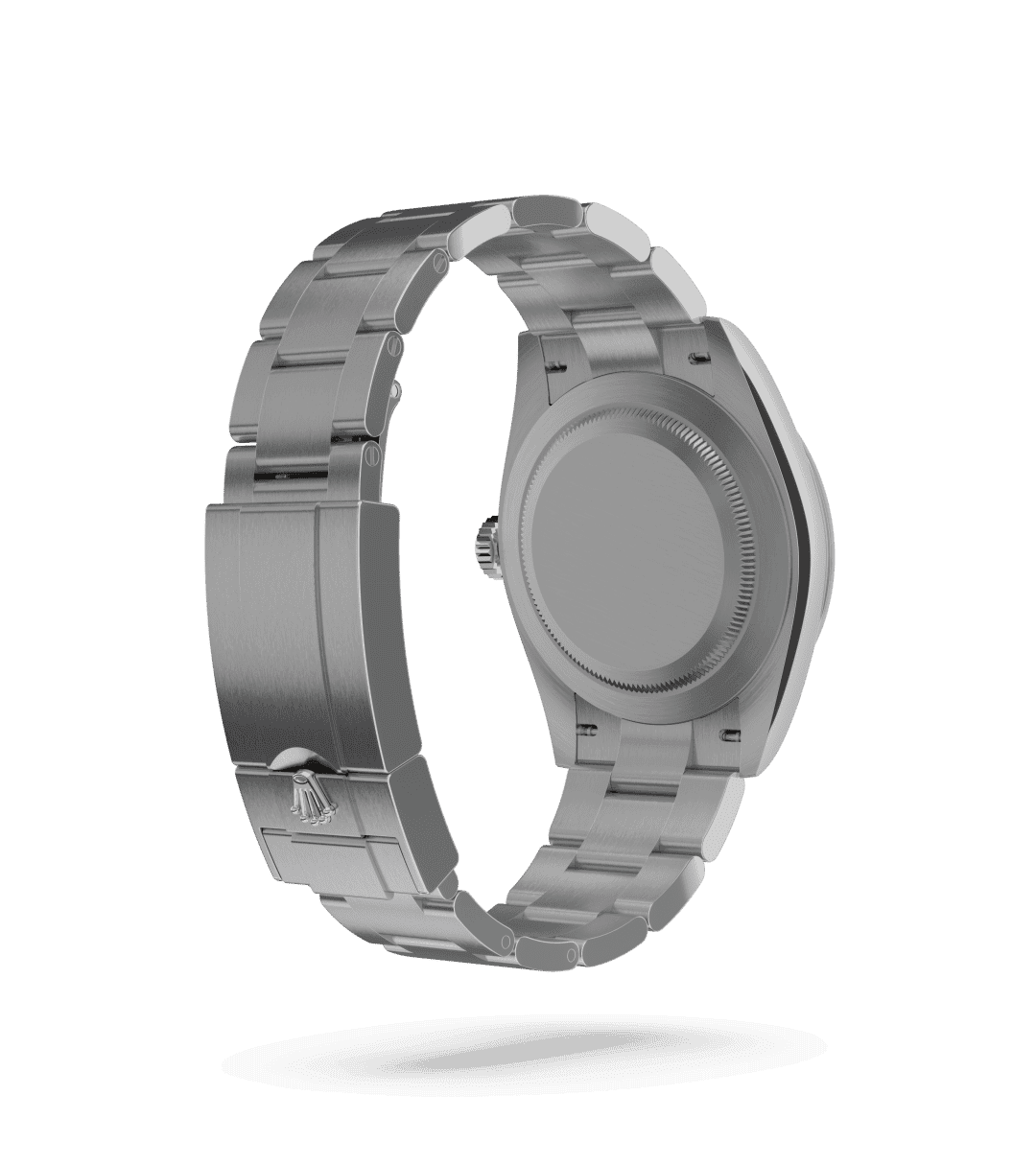 Rolex Explorer 40 in Oyster, 40 mm, Oystersteel with a Zwart dial, Glad bezel, and Oyster, massieve driedelige schakels bracelet