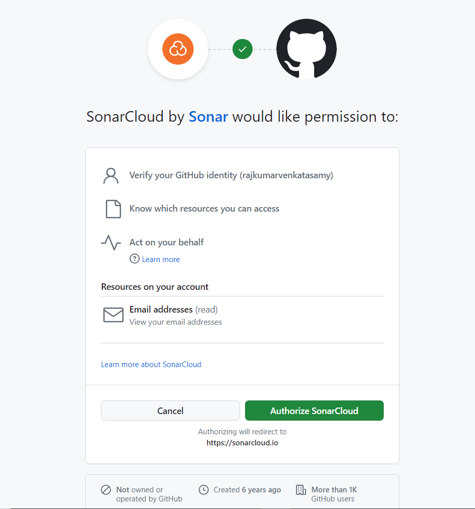 Authorize SonarCloud