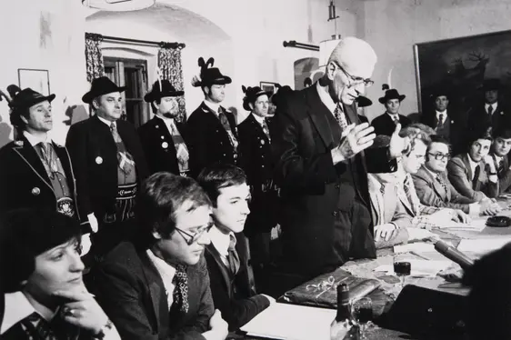 Silvius Magnago en ocajiun dla manifestaziun Sigmundskron - 20 Jahre danach