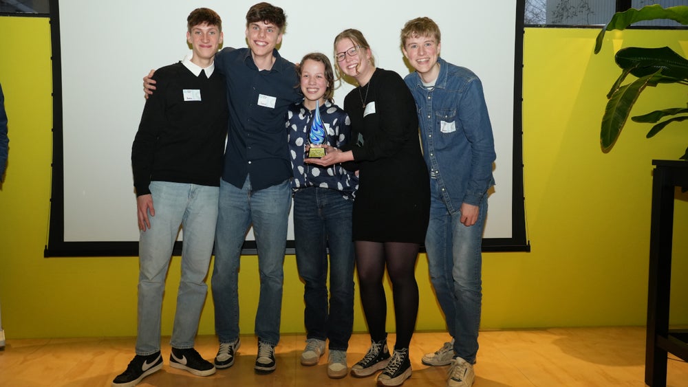Het winnende team van het Laurens Lyceum.