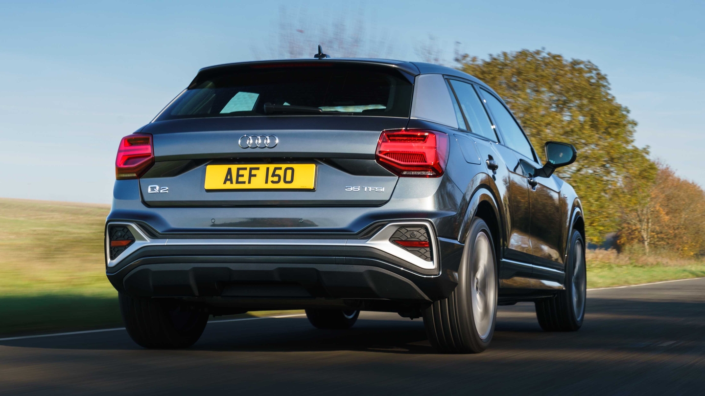 Audi Q2 driving rear view