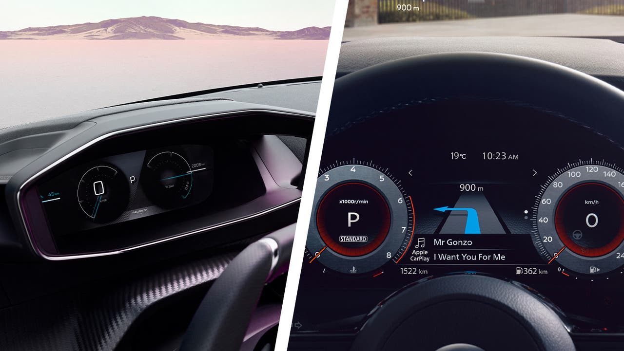 Peugeot 2008 vs Nissan Qashqai driver's dials