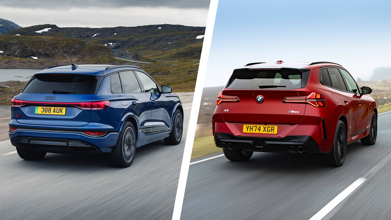 Audi Q6 vs BMW X3 rear three quarter