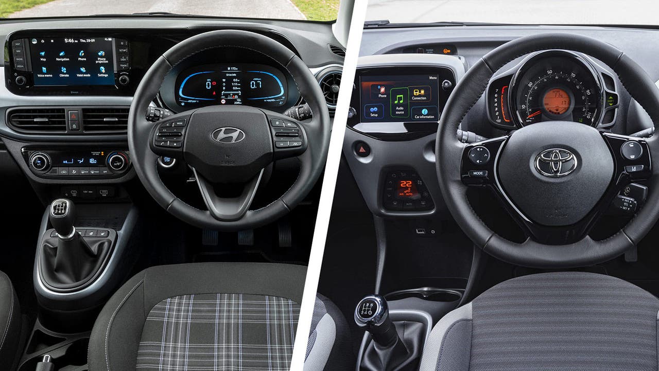 Hyundai i10 vs Toyota Aygo interior
