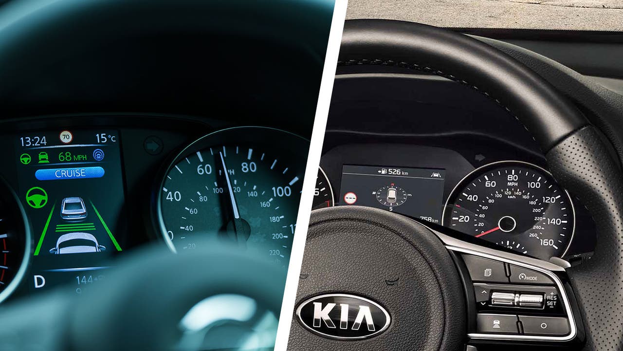 Used Nissan Qashqai vs used Kia Sportage dials shot