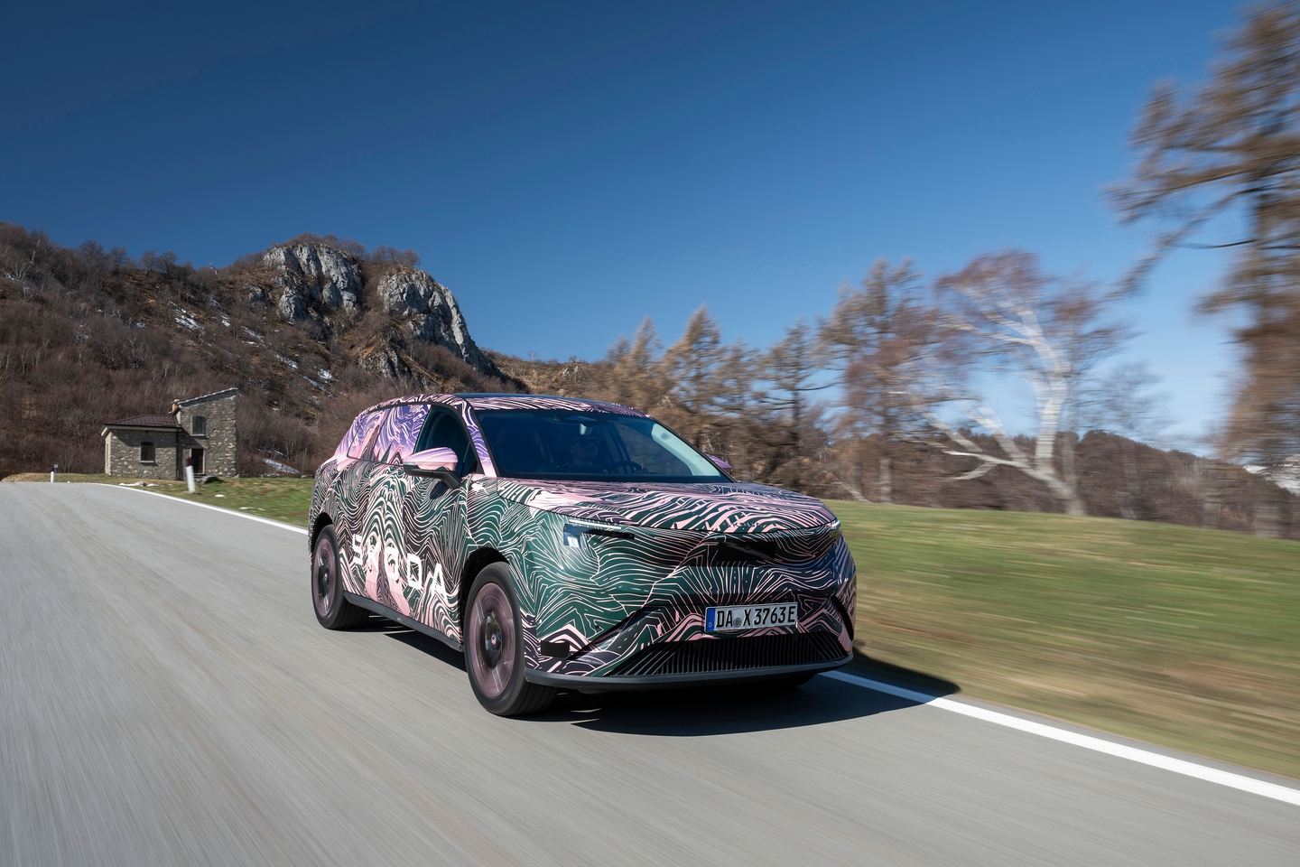 skoda peaq driving camo front three quarters