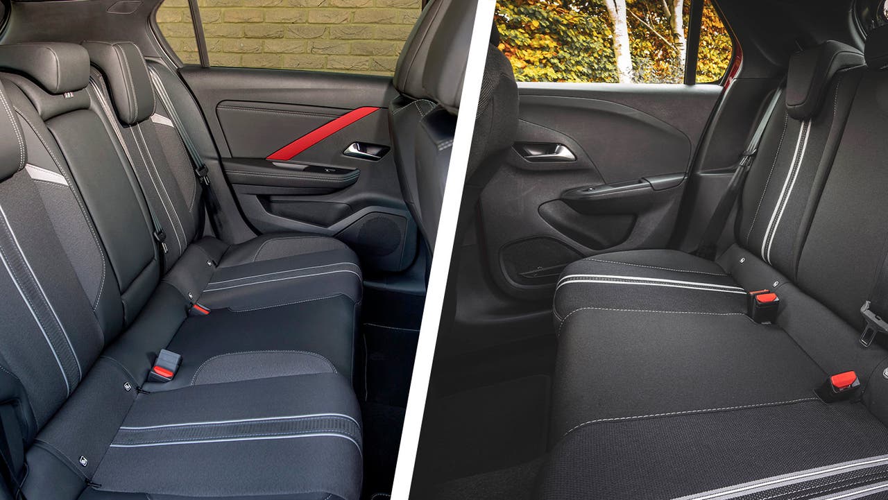 Vauxhall Astra vs Vauxhall Corsa rear seats