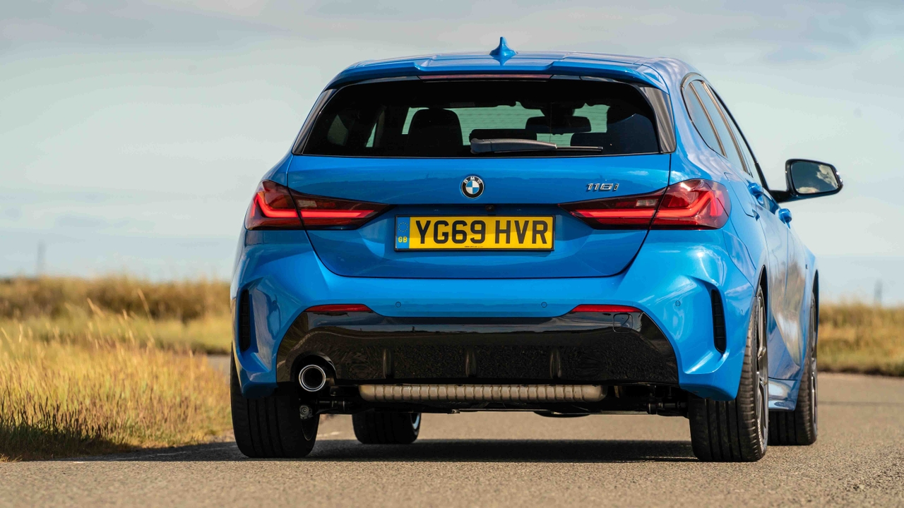 BMW 1 Series driving rear view