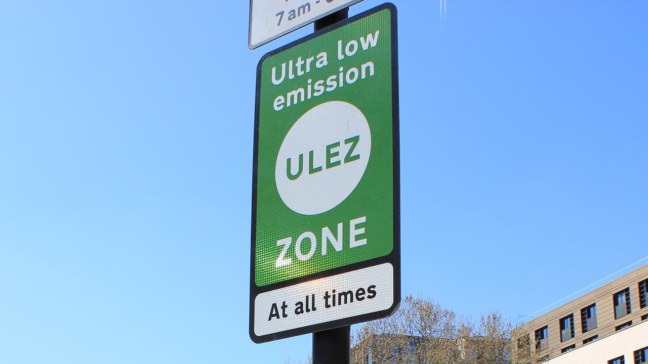 Closeup of ULEZ sign