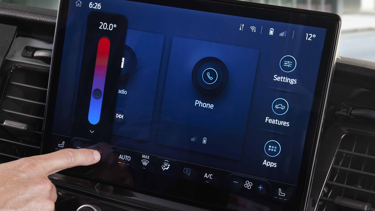 Ford Transit with Sync 4 infotainment screen