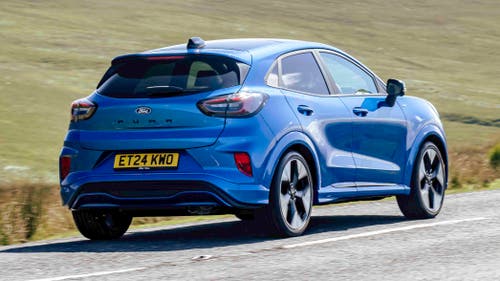 Ford Puma facelift driving rear view