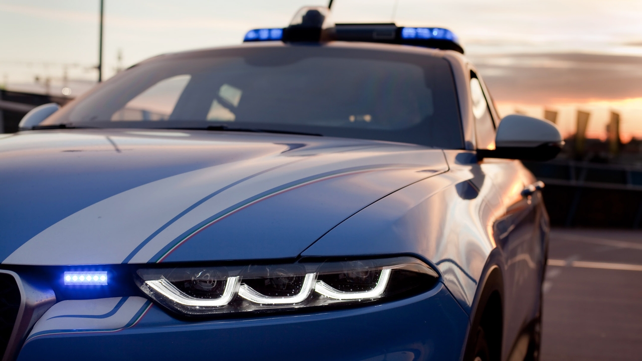 Italian police car, close-up