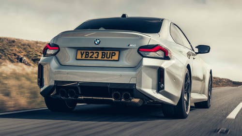 BMW M2 driving rear view