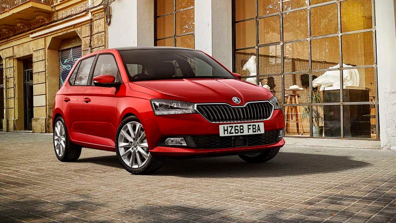 Skoda Fabia in red, static shot