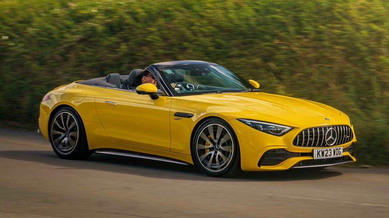 Mercedes SL driving