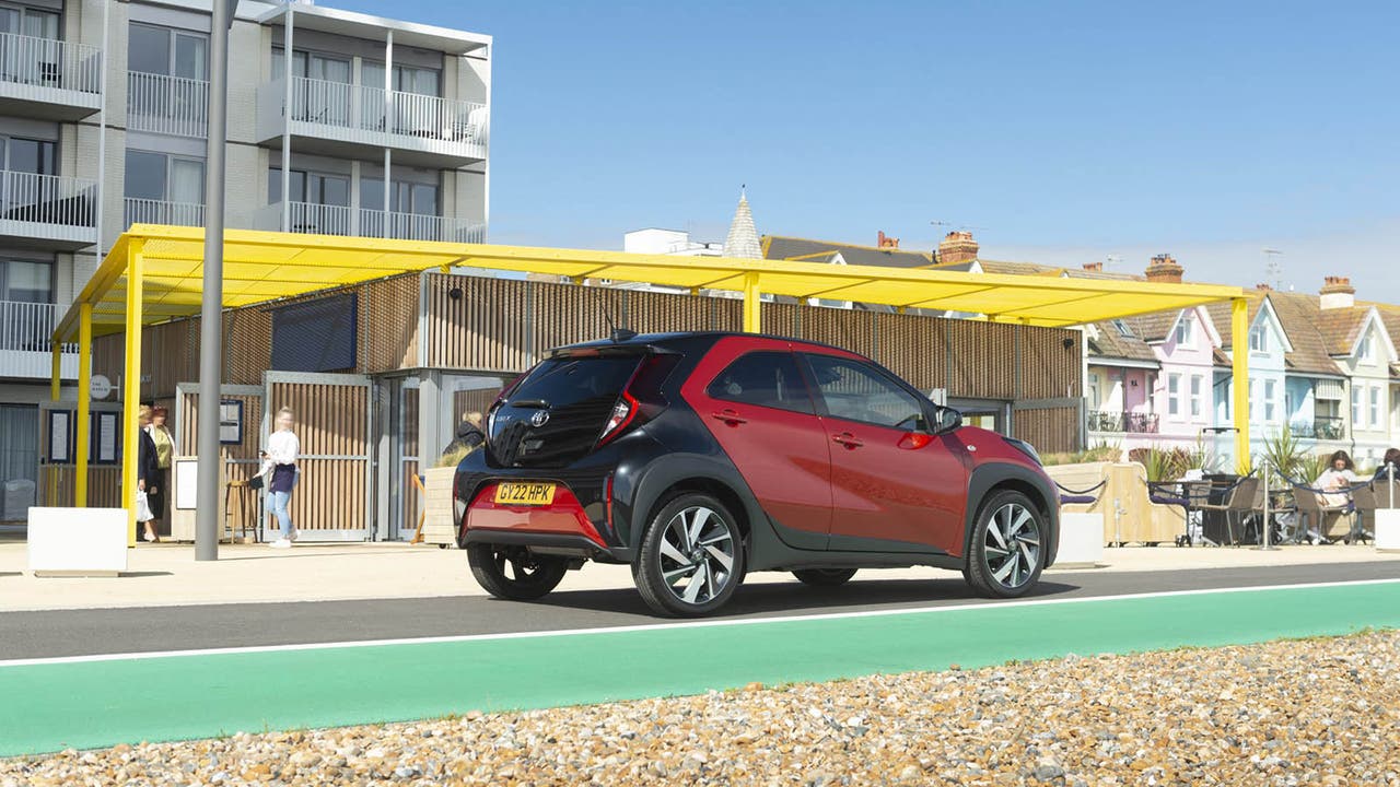 Toyota Aygo X rear three quarter