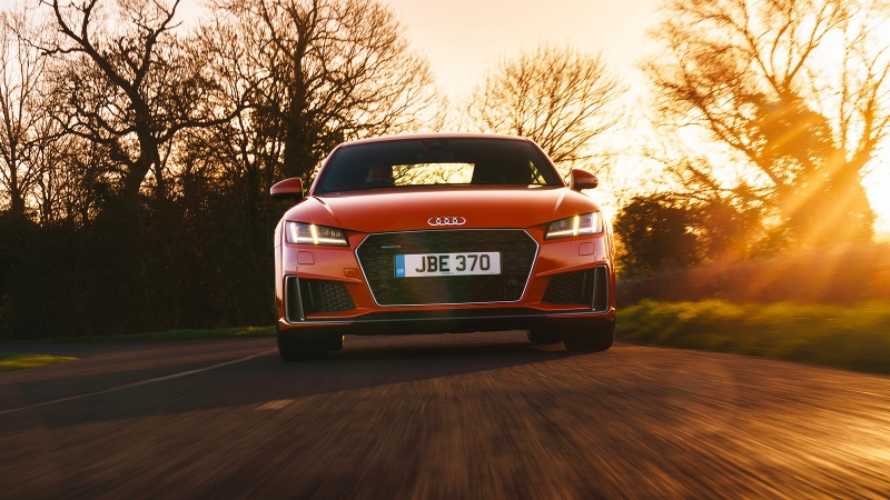 Audi TT S Line in orange, front shot