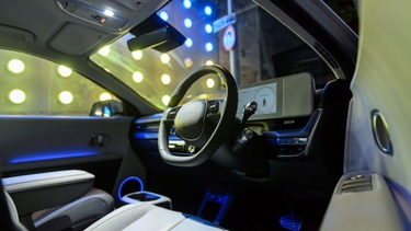 Hyundai Ioniq 5 interior at night with ambient lighting details