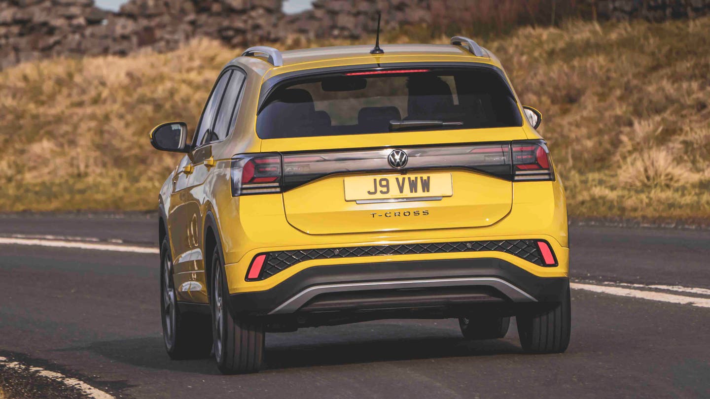 Volkswagen T-Cross driving rear view