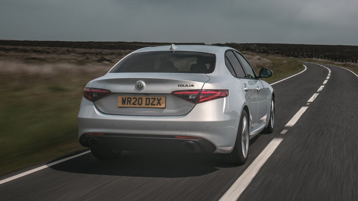 Alfa Romeo Giulia driving rear view