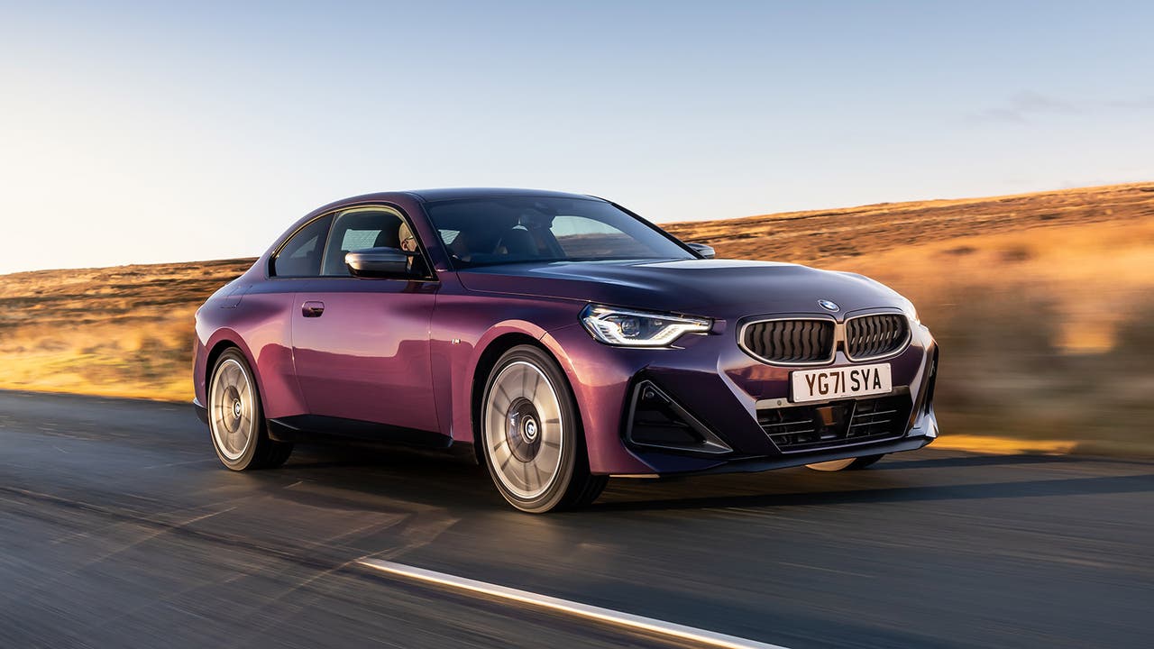 BMW 2 Series coupe in purple